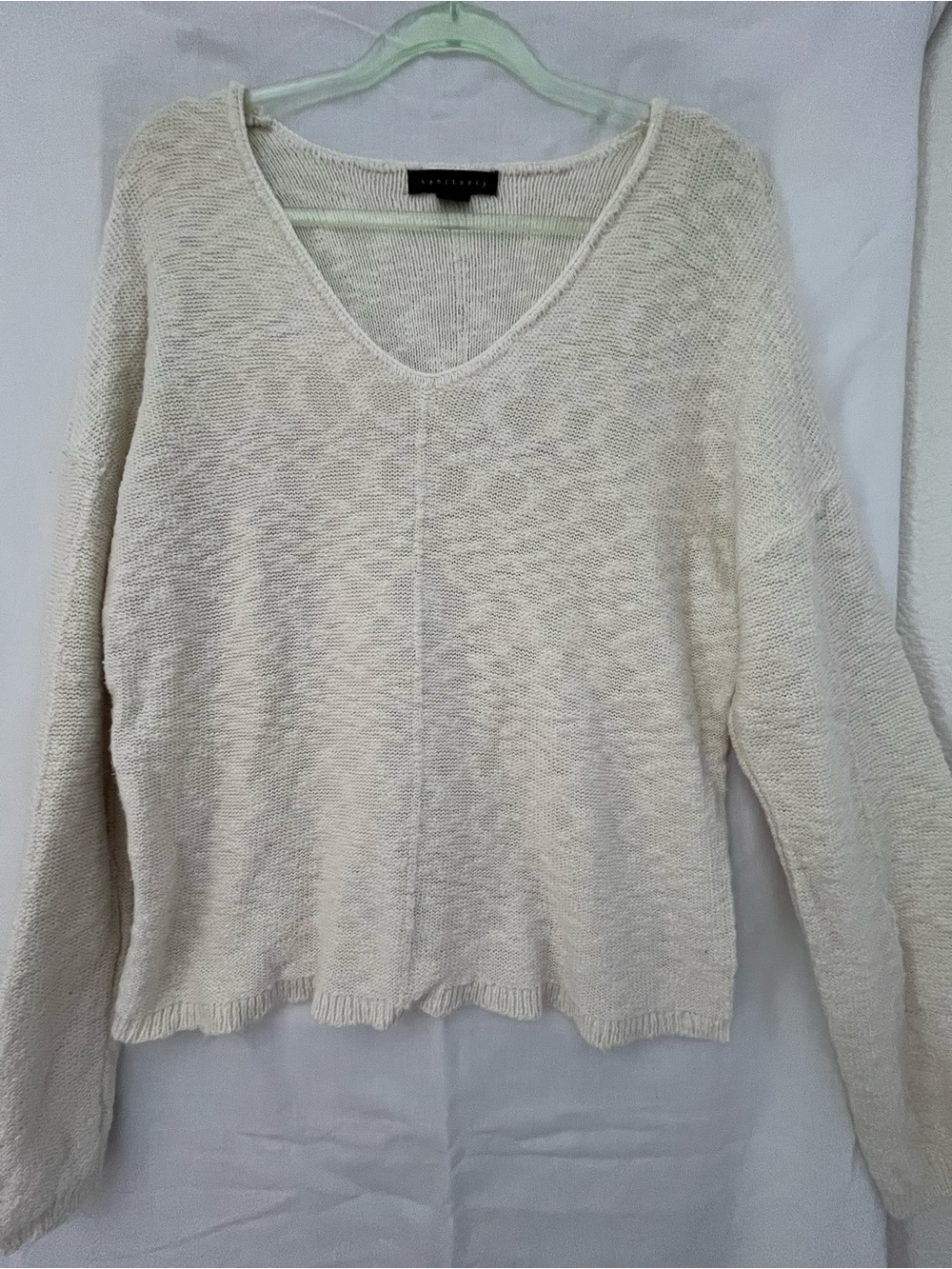 SANCTUARY BRAND Cream V-Neck Knit Sweater